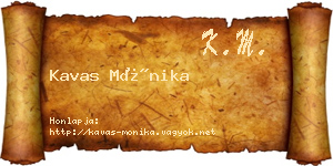 Kavas Mónika névjegykártya